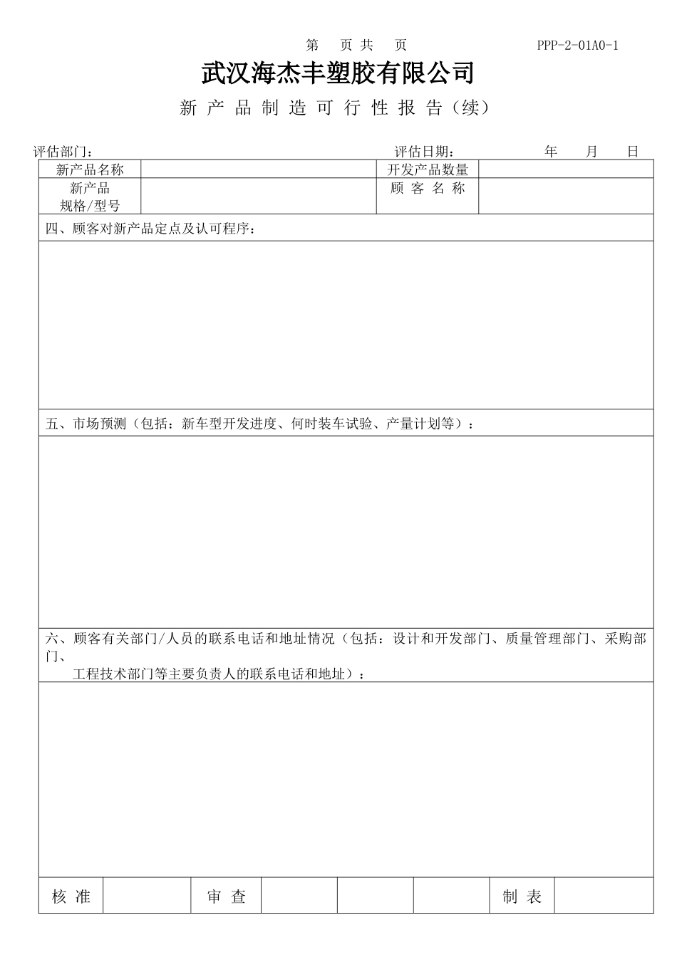 APQP标准全套表单(最全面)_第2页