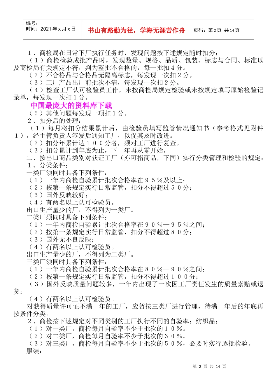 XX企业纺织品检验抽样规程_第2页