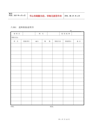 企业管理表格品质管理B纵表格