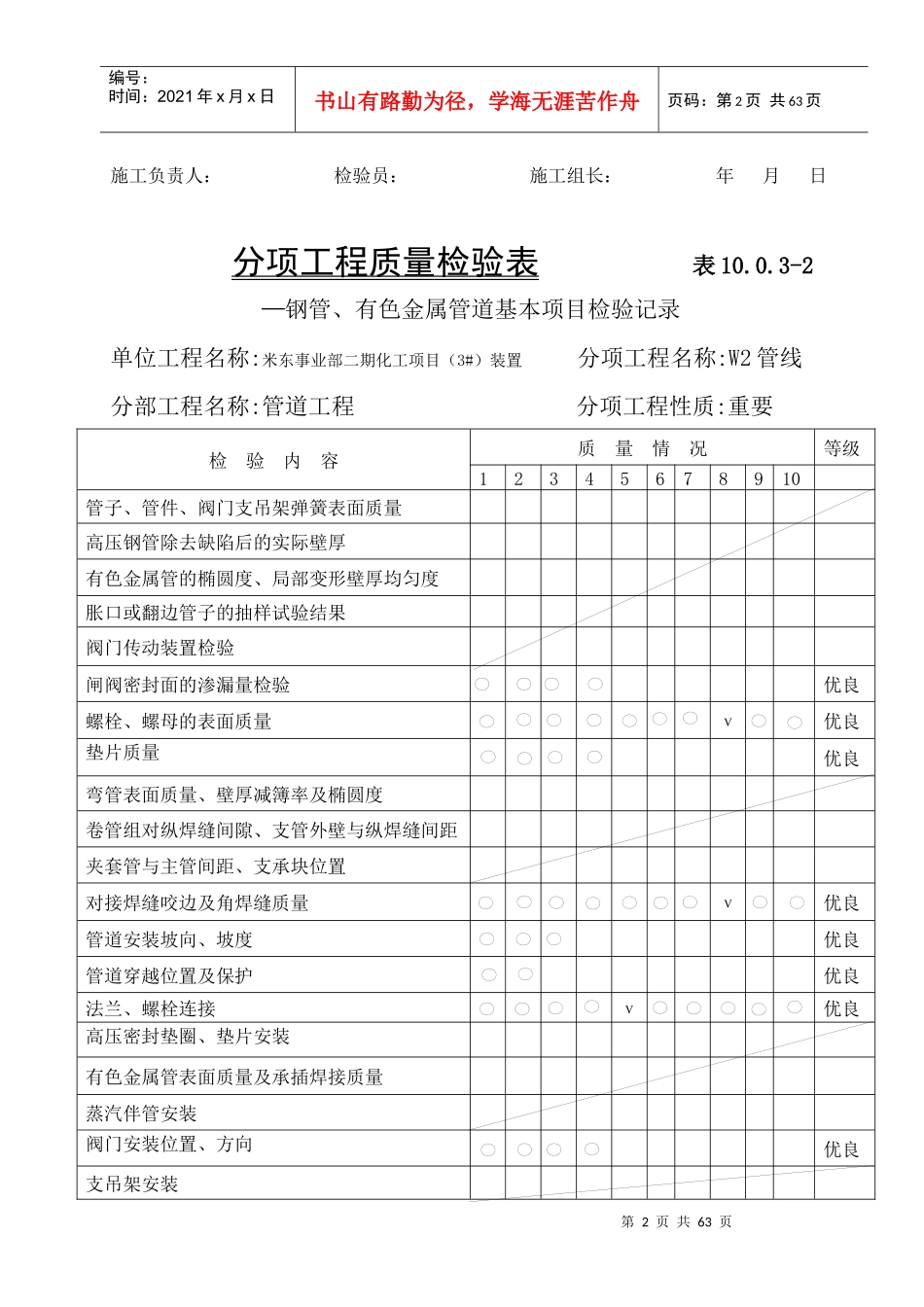 管道质量评定表_第2页