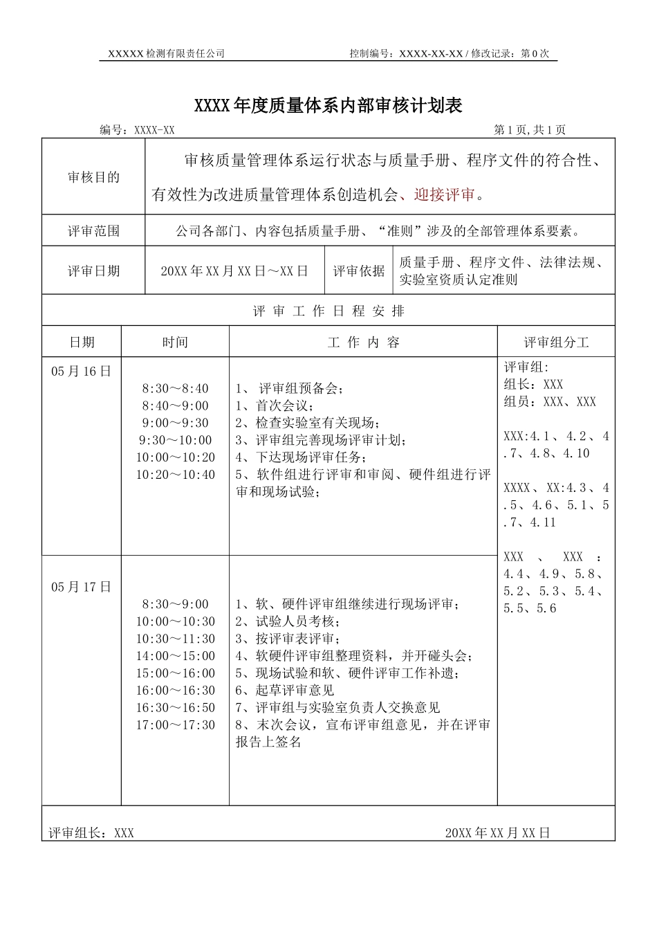 质量体系内部审核样_第2页