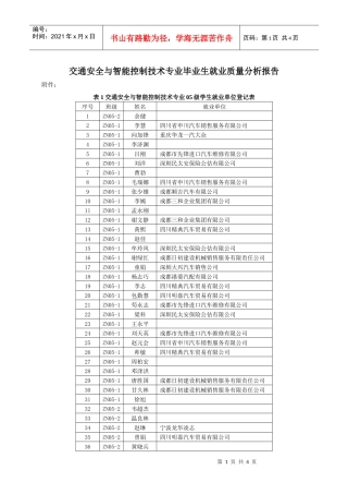 交通安全与智能控制技术专业毕业生就业质量分析报告2doc-