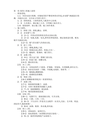 装饰工程施工流程