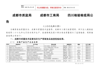 成都市质量技术监督局成都市工商行政管理局公告