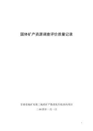 5固体矿产资源调查评价质量记录表