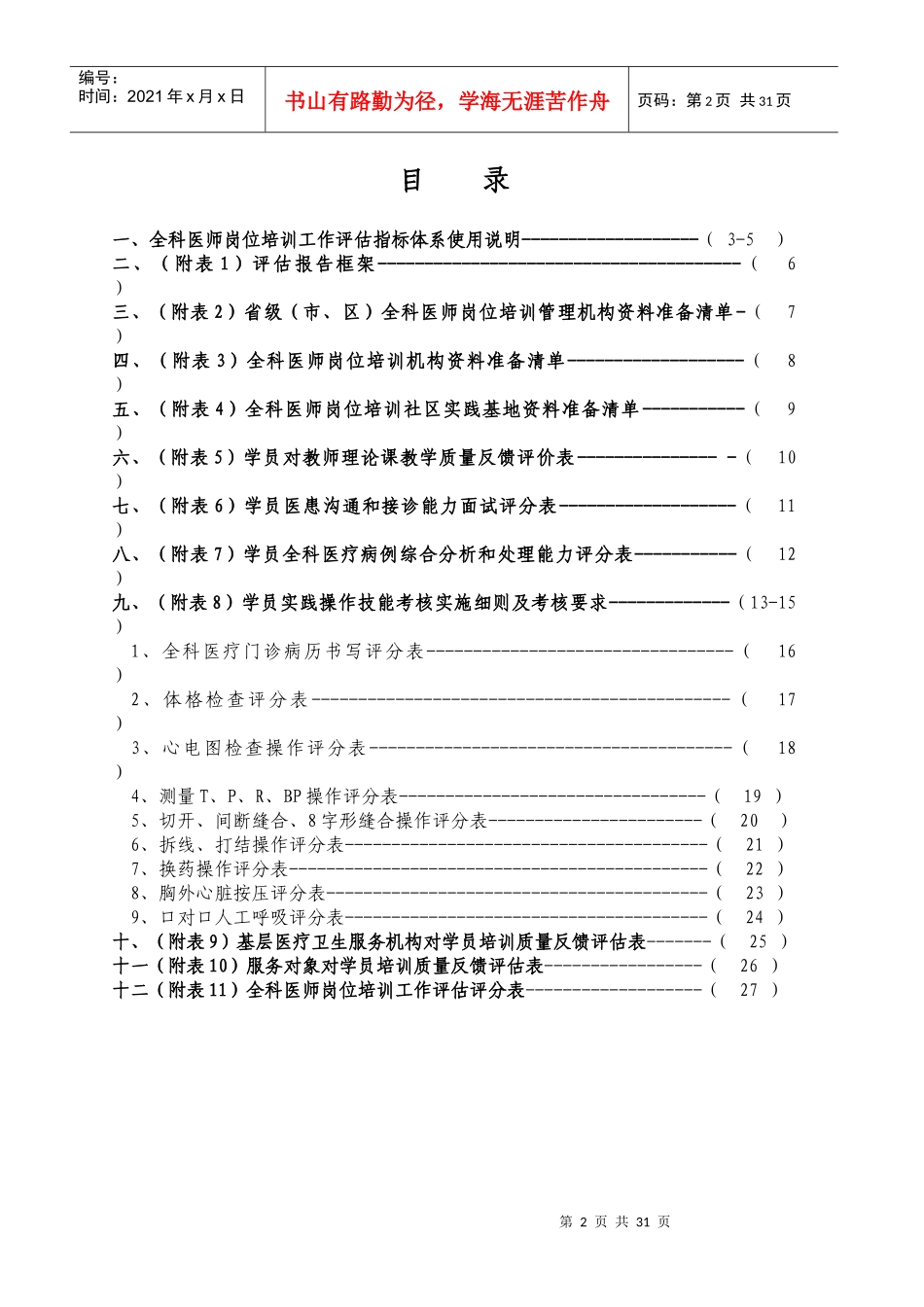 全科医师岗位培训学员对教师教学质量反馈评价_第2页