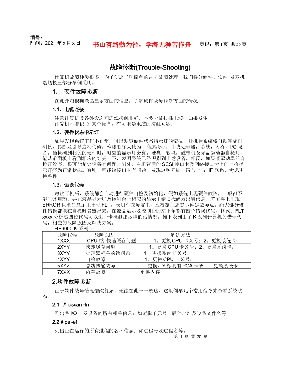 HP-UX 9000 系统日常维护指南--HP内部资料_第2页