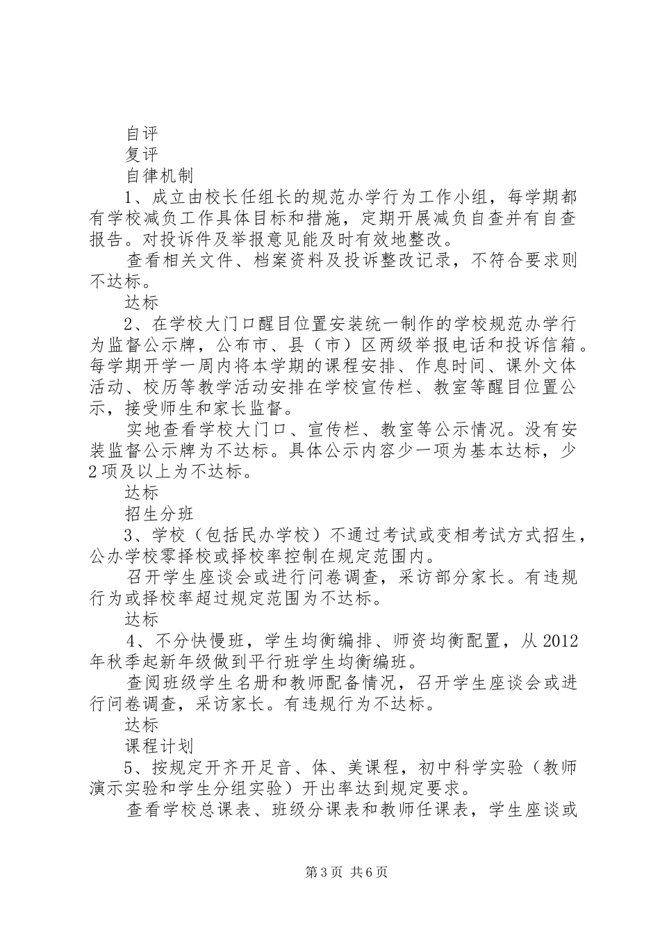 东镇小学“规范办学行为”自查报告_第3页