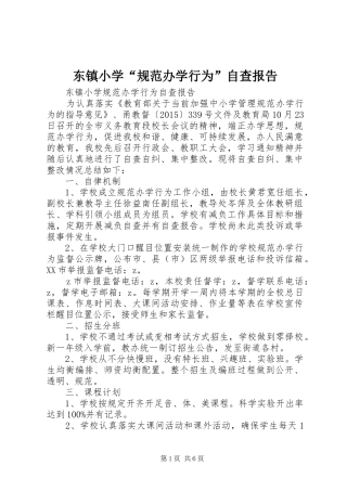 东镇小学“规范办学行为”自查报告