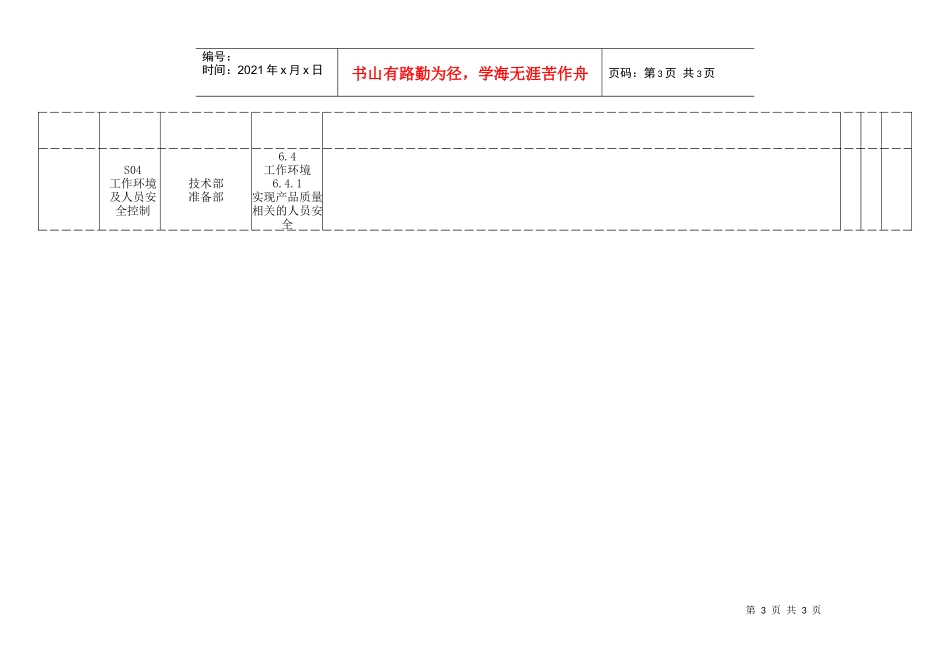 TS16949体系产品实现的策划内部审核检查表_第3页
