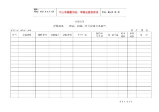 TS16949体系设施清单-通讯、运输、办公设施及其软件