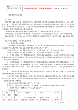 质量管理员基础培训(汇总)