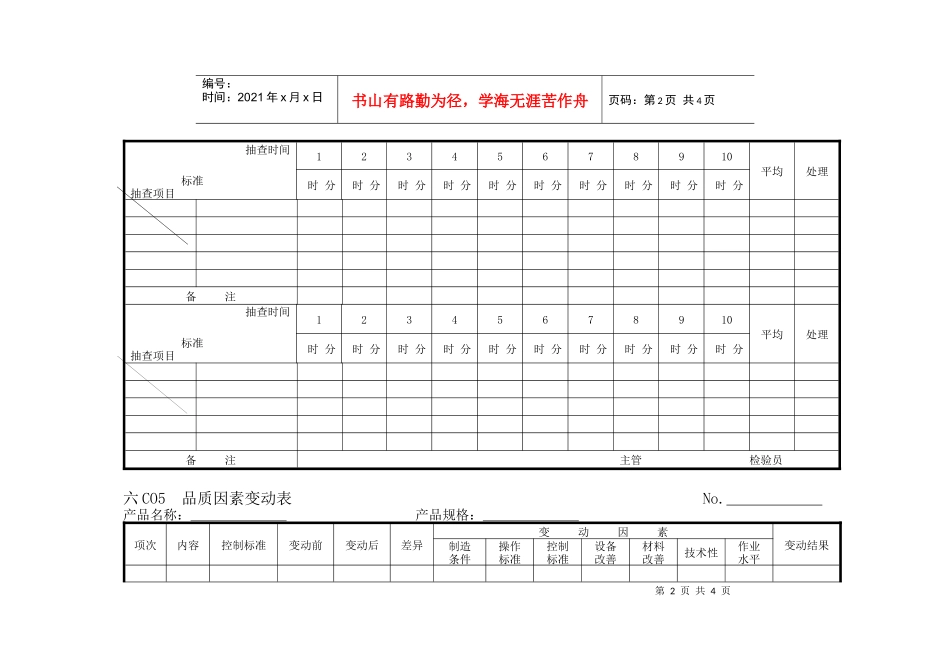 【品质表格】企业管理表格品质管理c横表格02_第2页