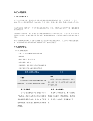 外汇市场概况