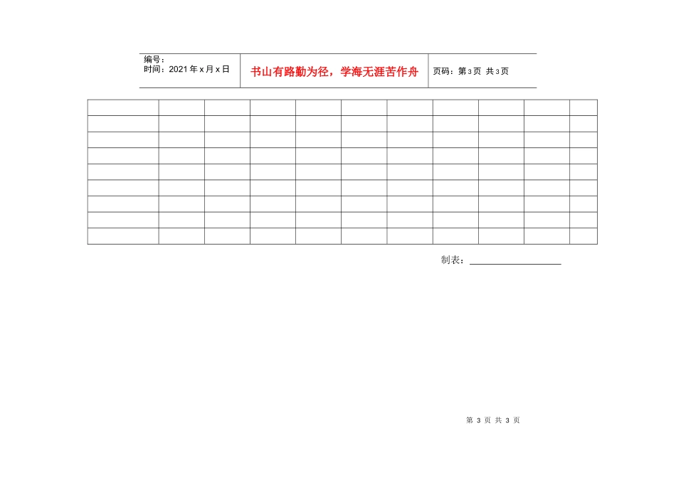 企业管理表格  品质管理F横表格02_第3页
