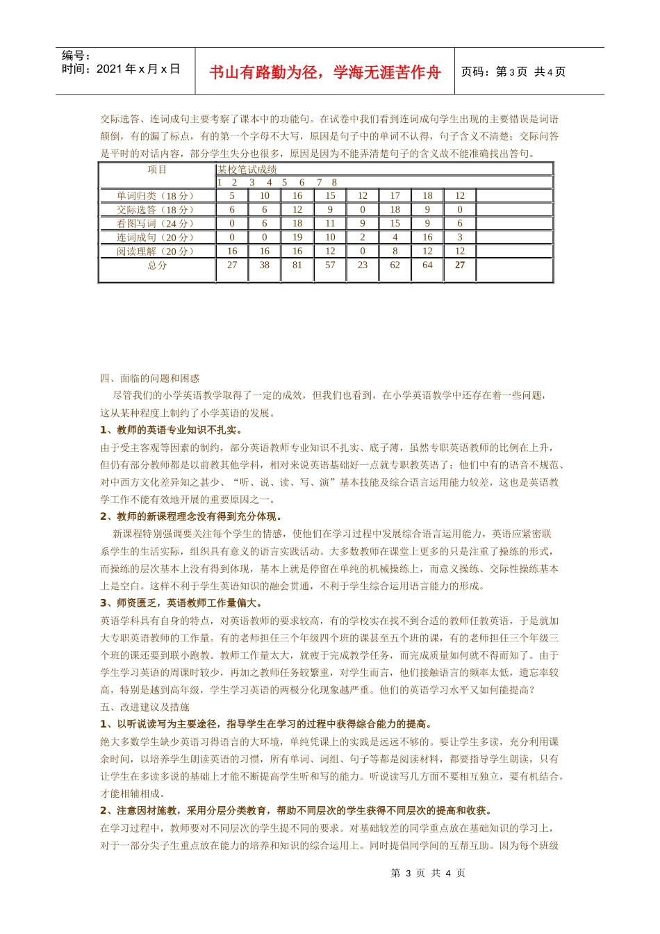 全县综合素质测试及教学质量监测报告_第3页