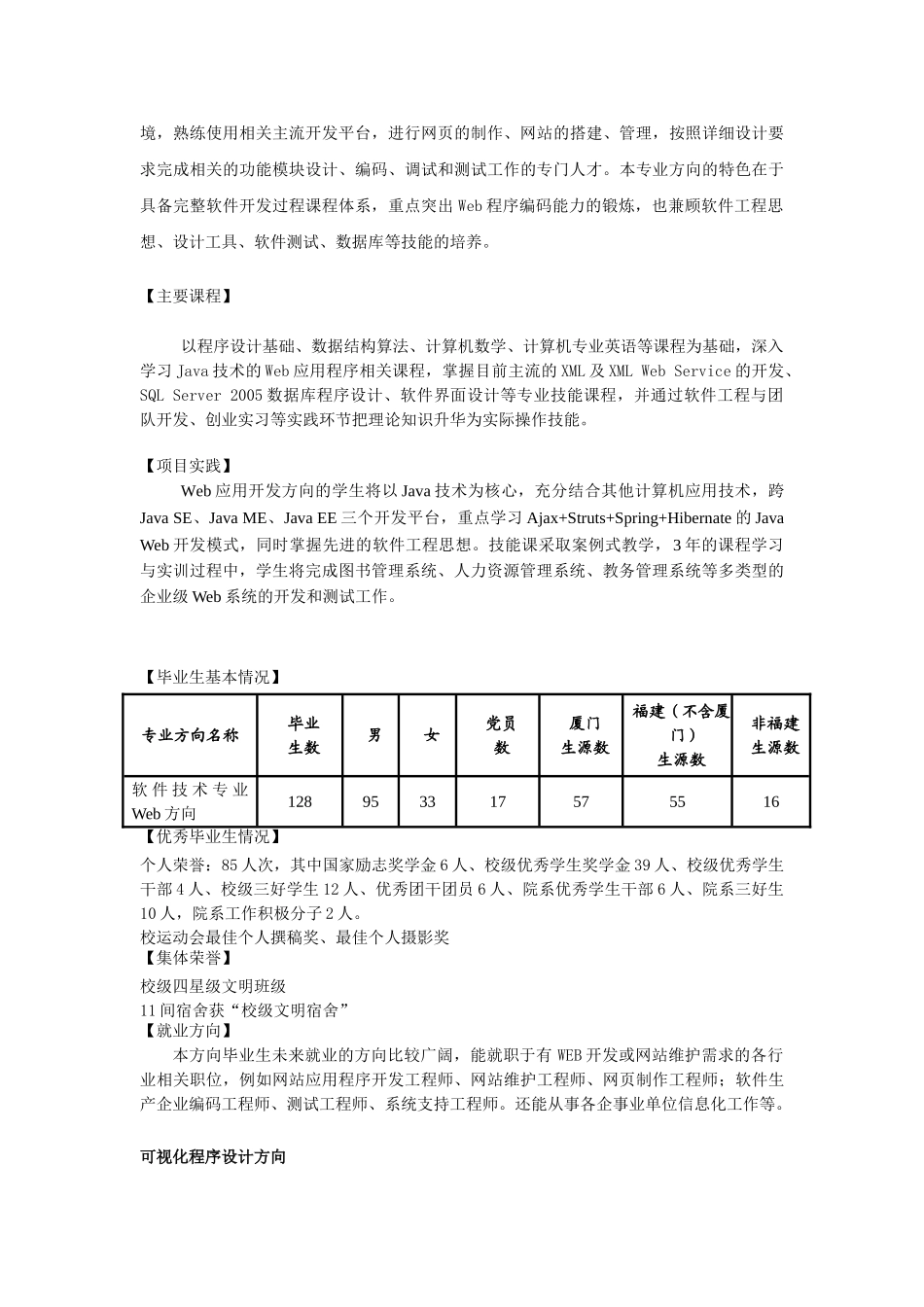 厦门理工学院软件学院2011届毕业生简介_第3页
