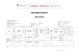潜在失效模式及后果分析(1)