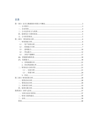 五粮液财务分析报告
