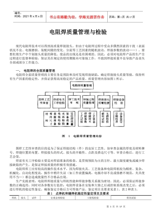 电阻焊质量管理与检验