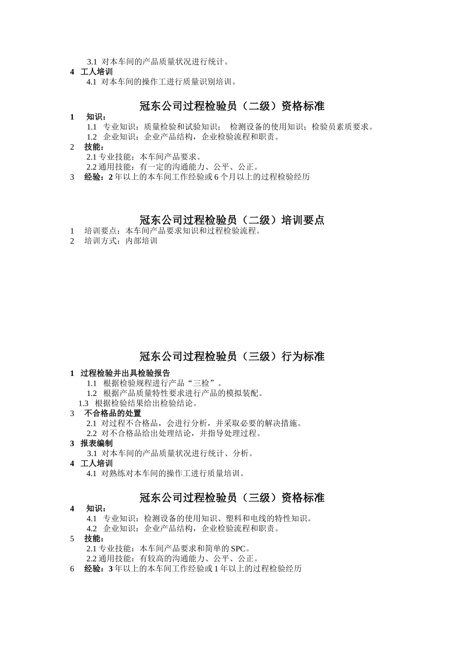 冠东公司过程检验员(一级)行为标准_第2页