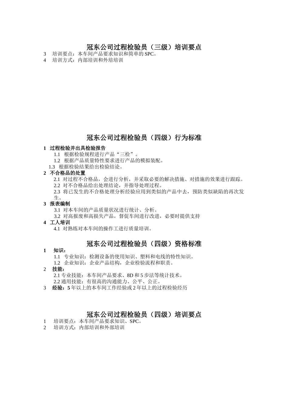 冠东公司过程检验员(一级)行为标准_第3页