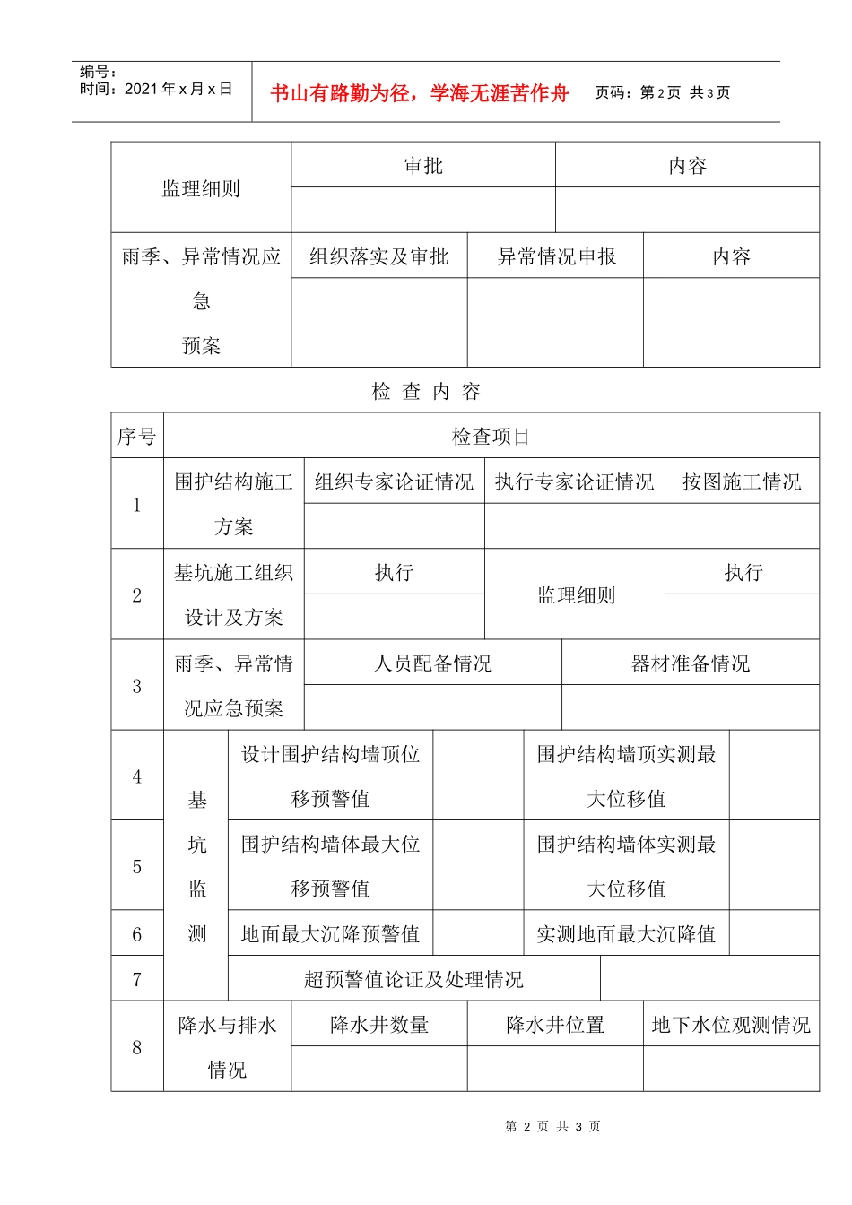天津市深基坑工程质量专项检查手册doc-天津市深基坑工程_第2页