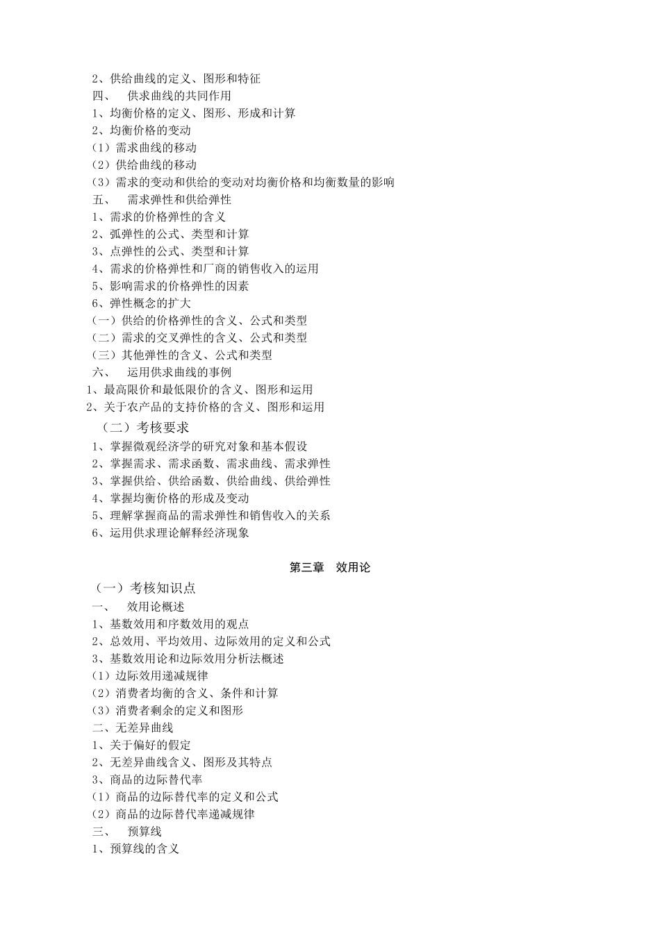 融智学院课程考试大纲——西方经济学(微)_第2页