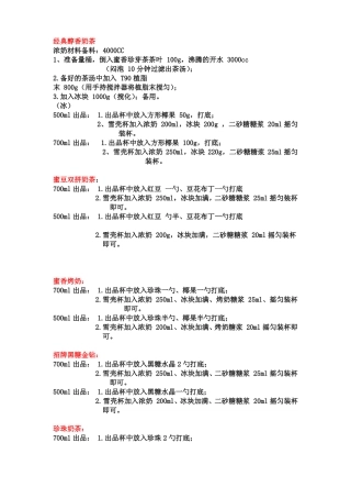 最新奶茶店奶茶配方绝密