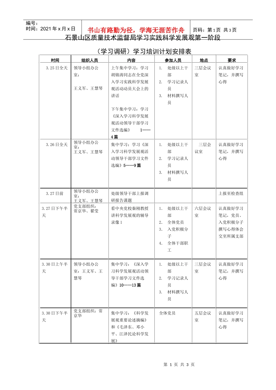 石景山区质量技术监督局学习实践科学发展观第一阶段_第1页