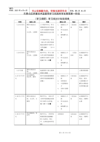 石景山区质量技术监督局学习实践科学发展观第一阶段