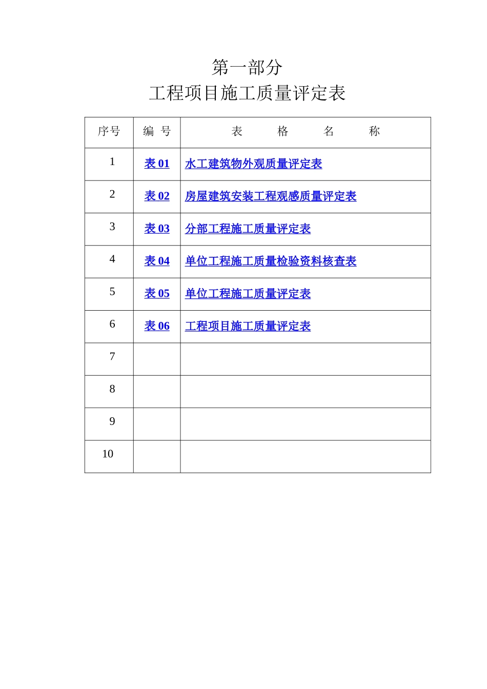 水利水电工程施工质量评定表(试行)_第3页