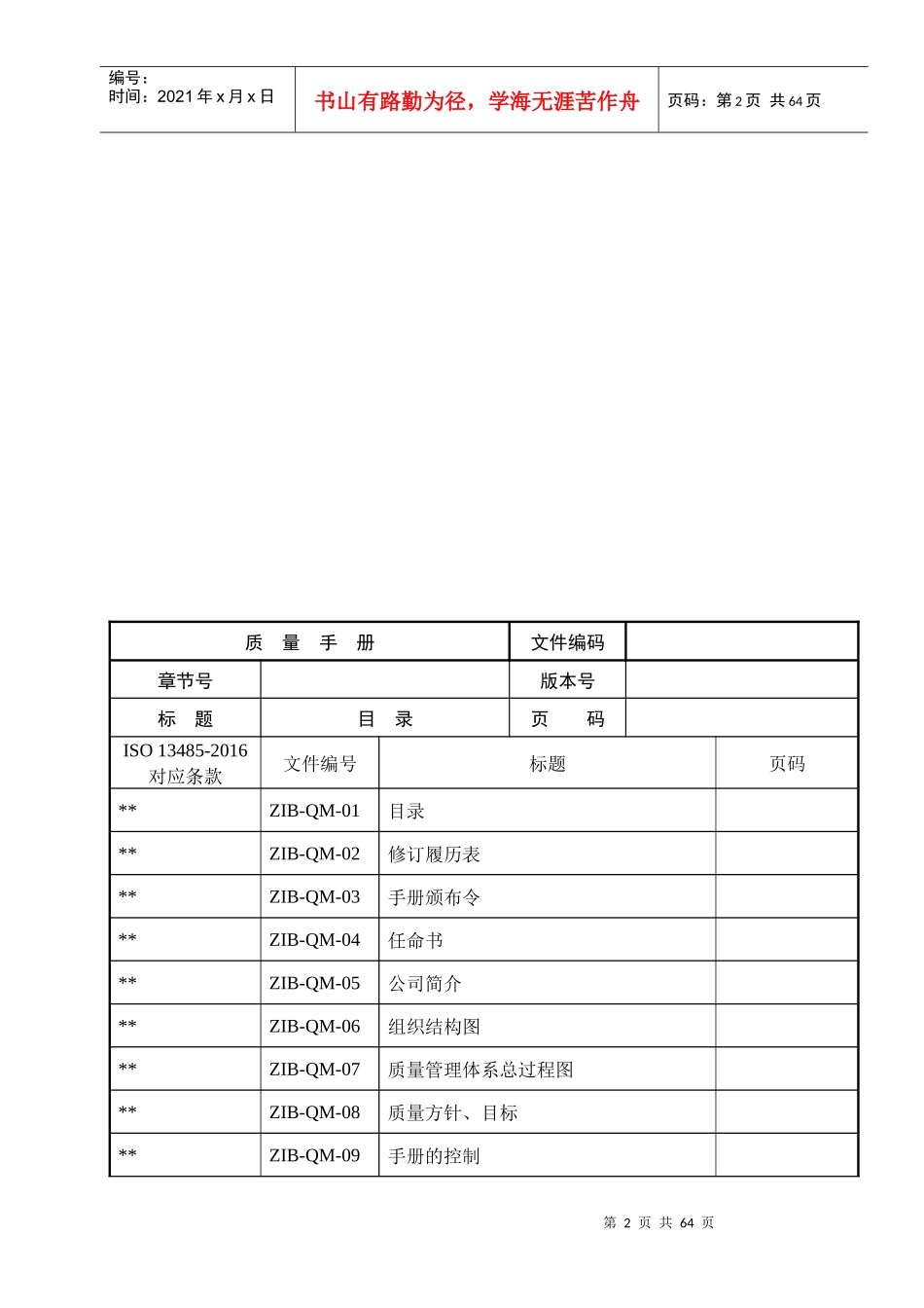 体外诊断试剂质量手册(非无菌)_第2页