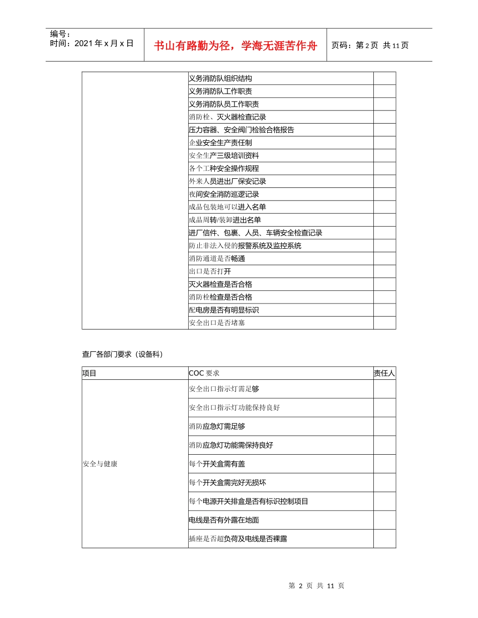 SA8000查厂各部门COC要求_第2页