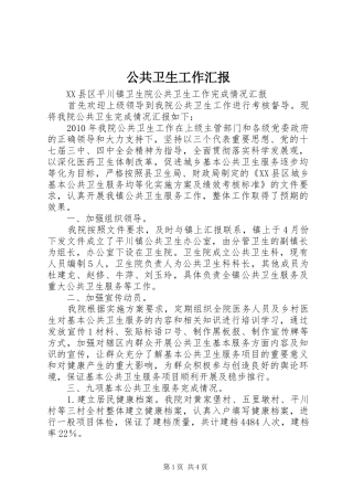 公共卫生工作汇报
