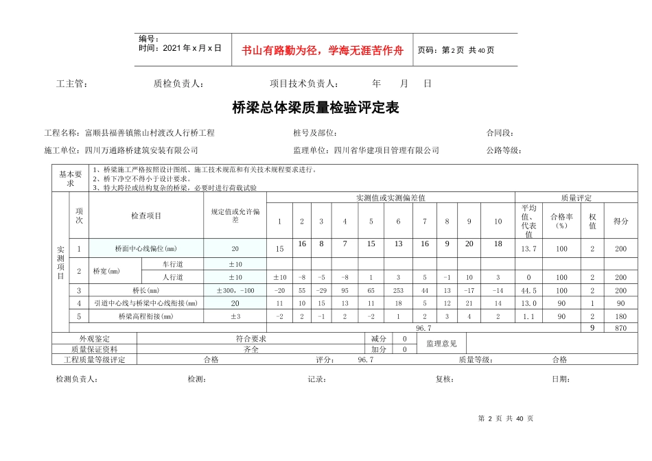 桥梁总体质量检验报告单_第2页