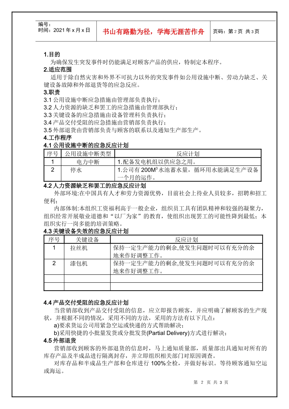 TS16949—应急计划控制程序_第2页
