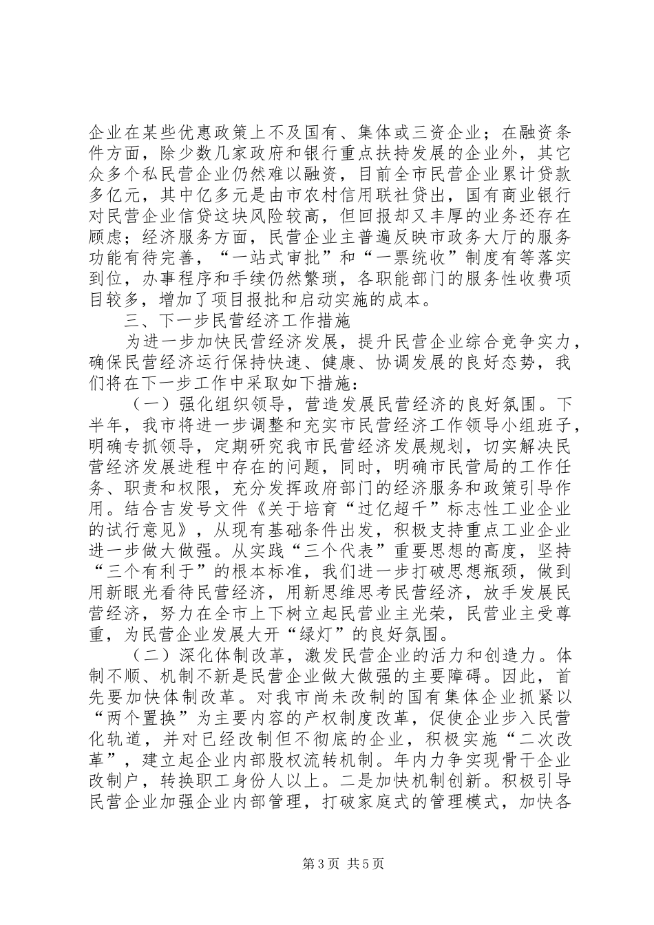 关于我市民营经济工作情况的报告_第3页