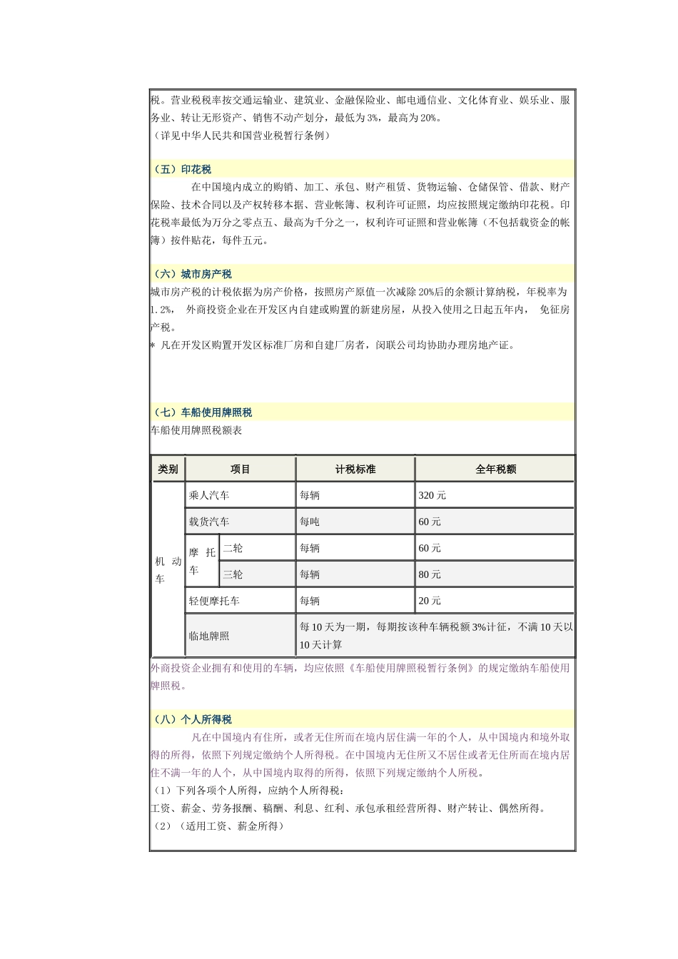 外商投资企业在中国适用的税种、税率_第3页