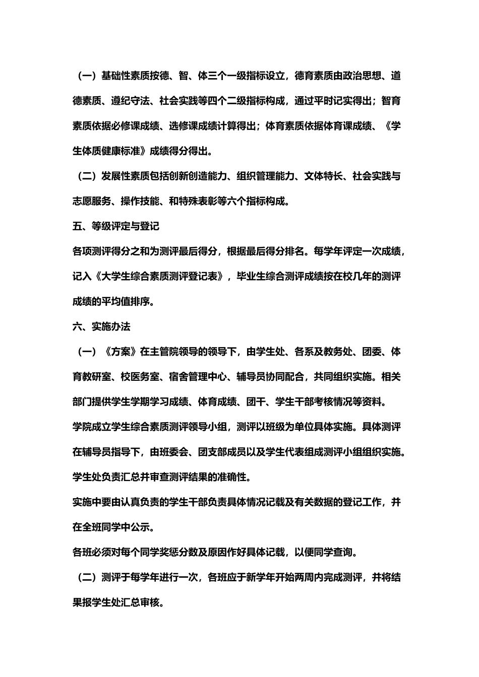 合肥经济技术职业学院学生综合素质测评实施方案_第2页