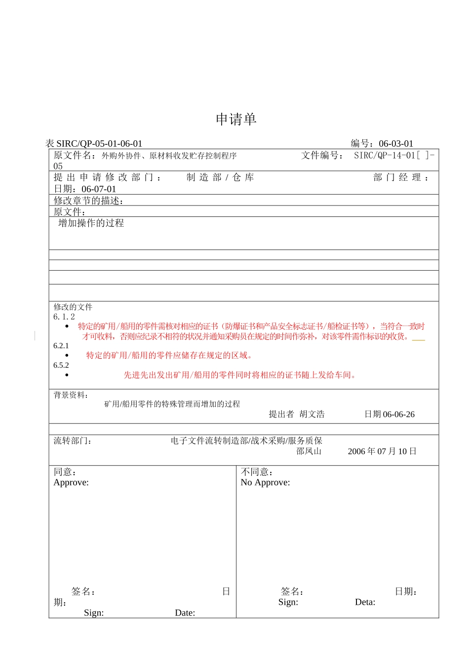 外购外协件与原材料收发贮存控制程序_第1页