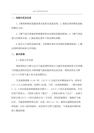 试验五填料吸收塔试验
