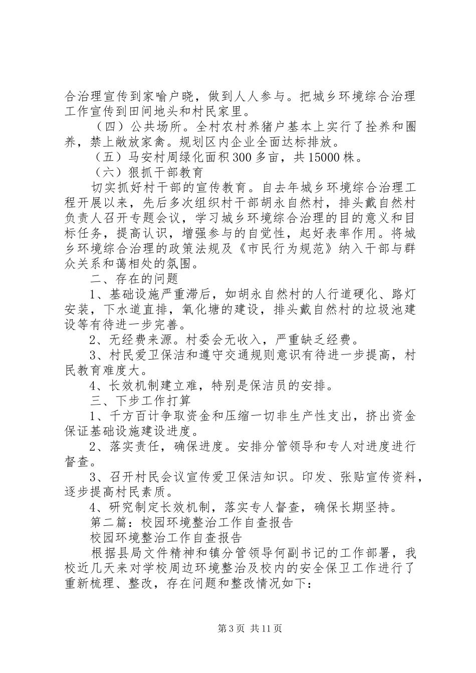 第一篇：村环境整治工作自查报告_第3页