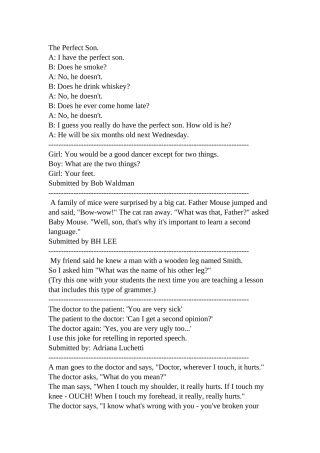 英语小笑话（累的时候供各位老师和同学放松一下）