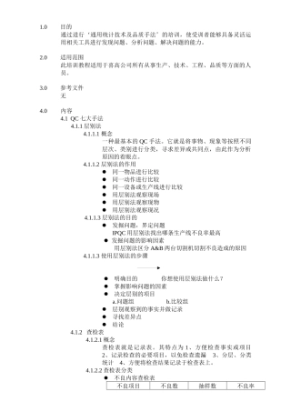 通用统计技术及品质手法
