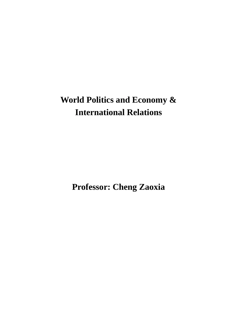 世界政治经济课英文部分_第1页