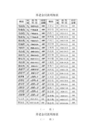 养老金付款明细表