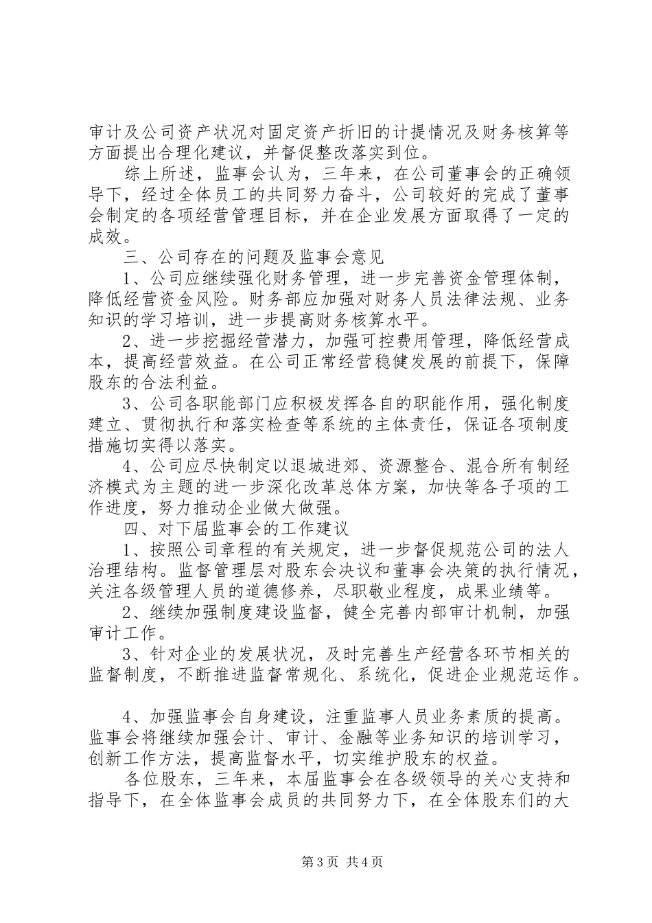 公司监事会工作报告_第3页
