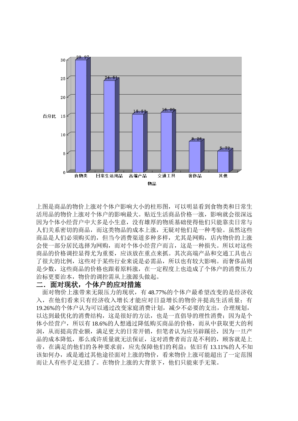 物价上涨对个体小经营户的影响的调研报告_第3页