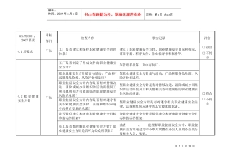 OHSAS18001查检表